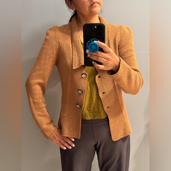 100% COTTON Marion Foale Brown Knit Sweater